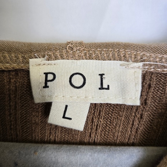 POL Zip Up Hoodie, Tan/Brown/Animal Print, Women's Size Large - Picture 5 of 11